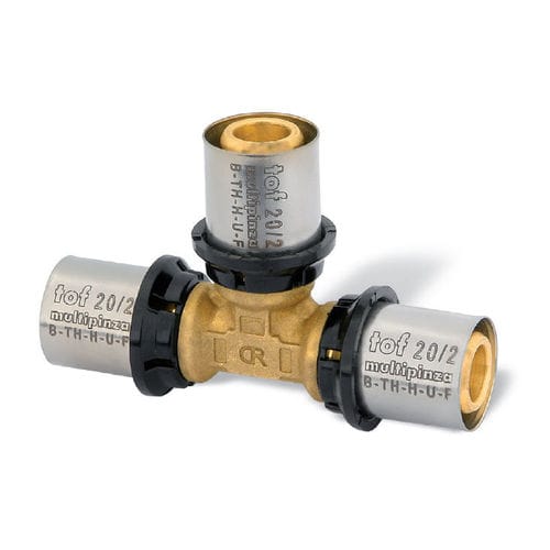 Hydraulic fitting - TOF MULTIPINZA series - EFFEBI - crimp / T-shaped / brass