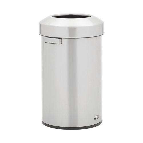 Metal waste bin - Refine - Rubbermaid - stainless steel / with lid / with handle