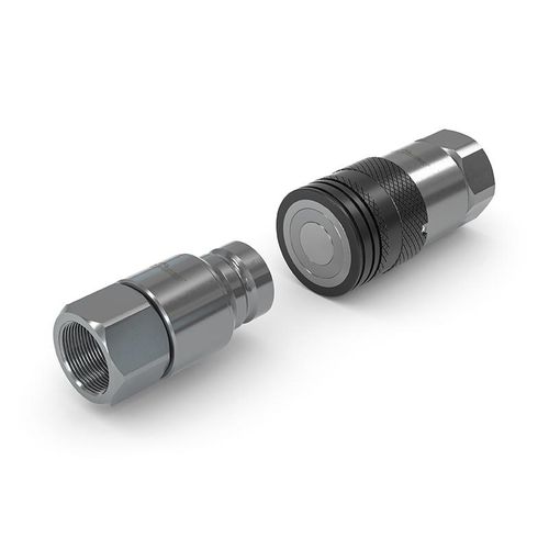 Flat-face fitting - TRC1-TRN1-S6 - WEH GmbH Verbindungstechnik - hydraulic / threaded / quick