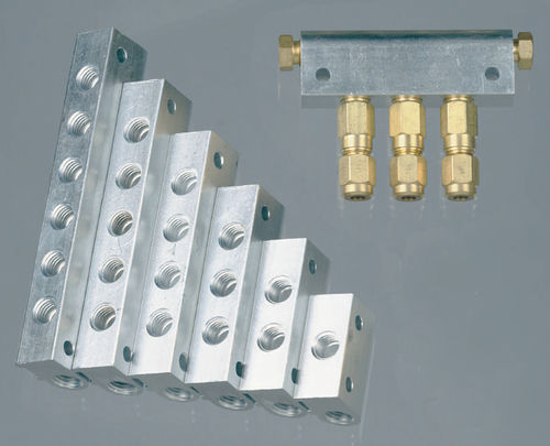 6-way manifold - DRE  - Azeta Zeo Asioli - aluminum / for centralized lubrication systems