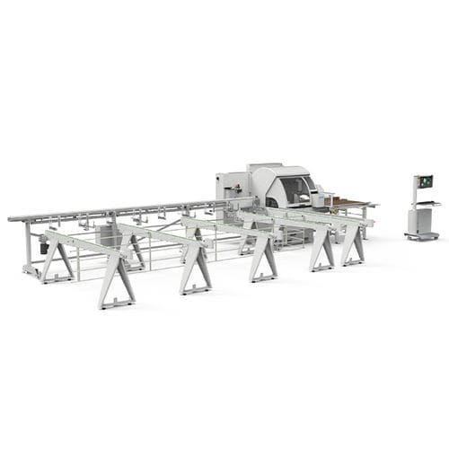 Vertical blade cut-to-length cutting line - LT 600 - Fom Industrie Aluminium Working Machinery - bar / with programming software / automated loading/unloading