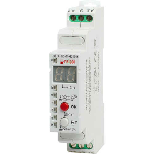 Electronic time relay - MT-W - RELPOL - electromagnetic / multi-function / DIN rail mounted