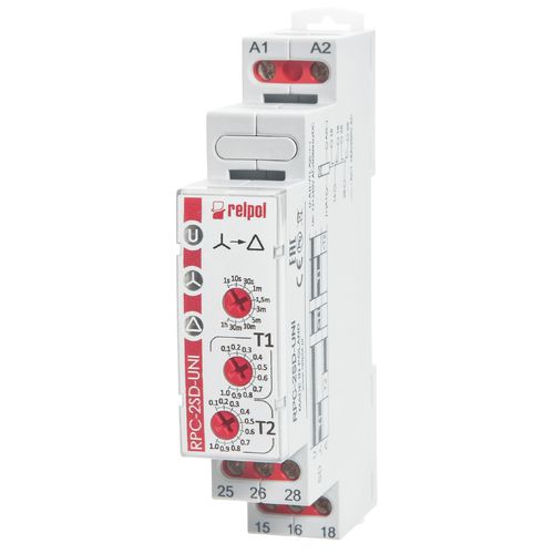 DIN rail mounted time relay - RPC-2SD-UNI - RELPOL - direct mounting