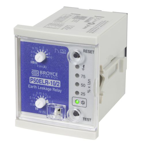 Earth-leakage protection relay - P50ELR-10/2 - Broyce Control - 1 NO / panel-mount / IEC