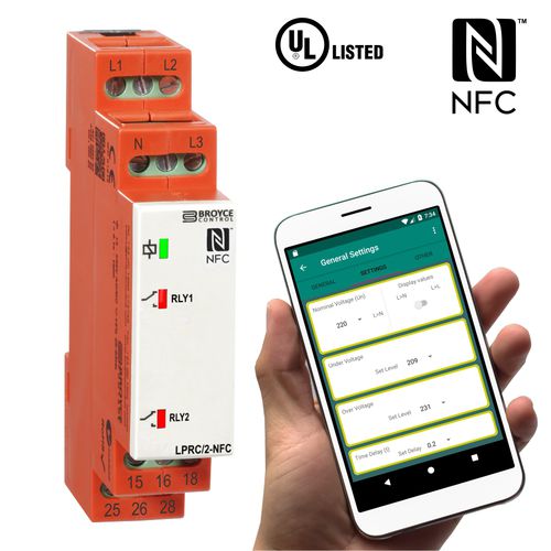 Over-voltage protection relay - LPRC/2-NFC - Broyce Control - under-voltage / phase loss / three-phase