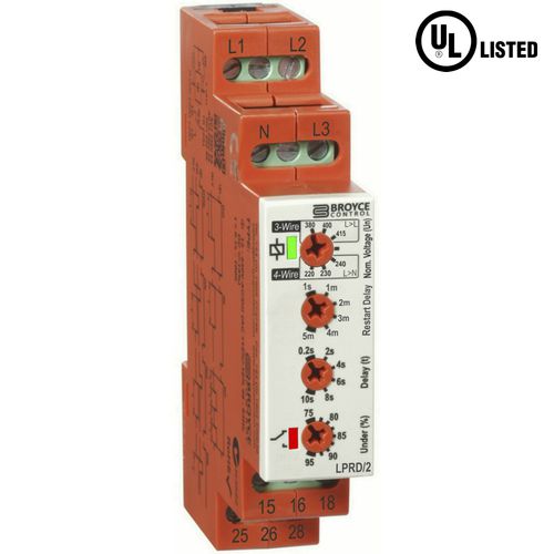 Three-phase protection relay - LPRD/2 - Broyce Control - under-voltage / phase / DIN rail