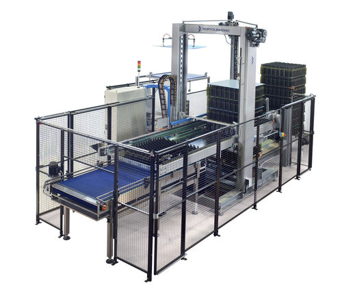 Sweep-off layer depalletizer - SP90P - Bortolin Kemo - bottle