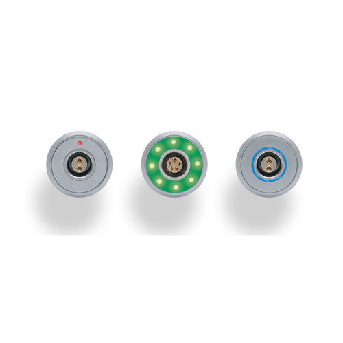 Connector with LED - HALO - LEMO - data / circular / T-shaped