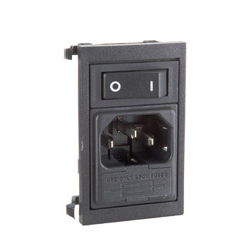 Electrical power supply connector - BZ010 series - OMEGA FUSIBILI - rectangular / single-pole / with switch