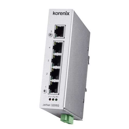 Unmanaged switch - JetNet 3205G - Korenix Technology - 5 ports / 10/100BaseT(X) / gigabit Ethernet