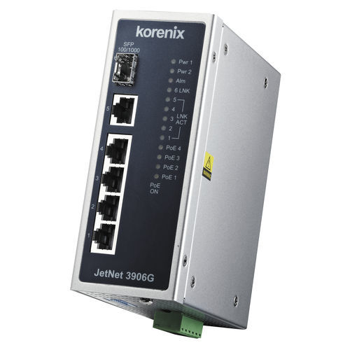 Booster ethernet switch - JetNet 3906G - Korenix Technology - unmanaged / 6 ports / gigabit