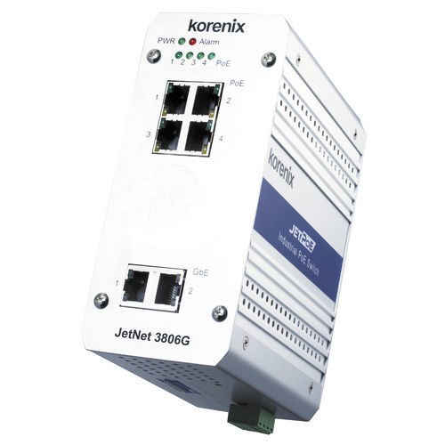 Booster ethernet switch - JetNet 3806G - Korenix Technology - unmanaged / 10/100BaseT(X) / 6 ports