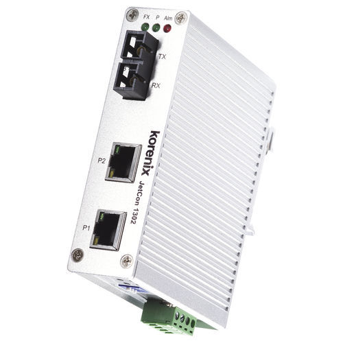 Media converter - JetCon 1302 - Korenix Technology - Ethernet / fiber optics / DIN rail