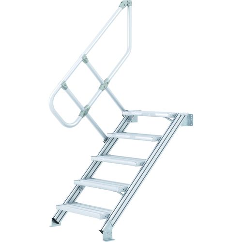 Straight staircase - 40055 series - ZARGES - aluminium / steel / with security bars