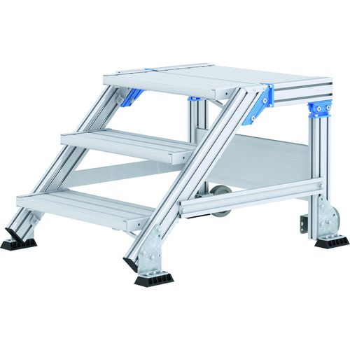 Stationary step ladder - 408555 Series - ZARGES - aluminum / 3-step