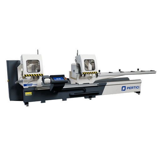 Aluminum double-head miter saw - TSE series - Pertici S.p.A. - for PVC / with integrated positioner / for profiles