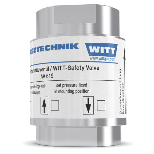 Gas safety relief valve - AV 619-ES - WITT-Gasetechnik - for pipelines / for tanks / stainless steel