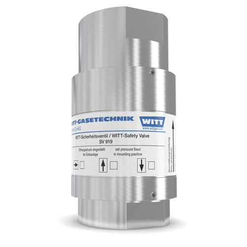 Gas safety relief valve - AV 919-ES - WITT-Gasetechnik - for pipelines / for tanks / stainless steel