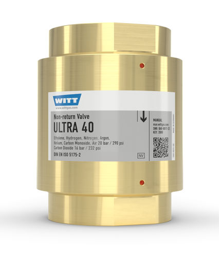 Gas non-return valve - ULTRA 40 - WITT-Gasetechnik - DIN / threaded / backflow