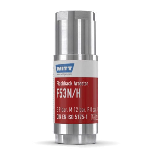 Flashback arrestor for the chemical industry - F53N/H-ES - WITT-Gasetechnik - for the glass industry / for hydrogen / for pressure regulators