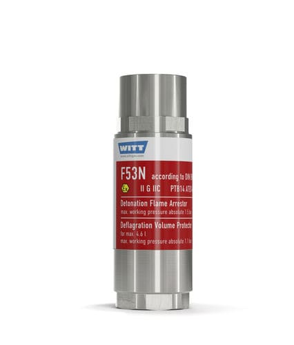 Cutting and welding flashback arrestor - F53 - WITT-Gasetechnik - for the glass industry / for pressure regulators / for hydrogen