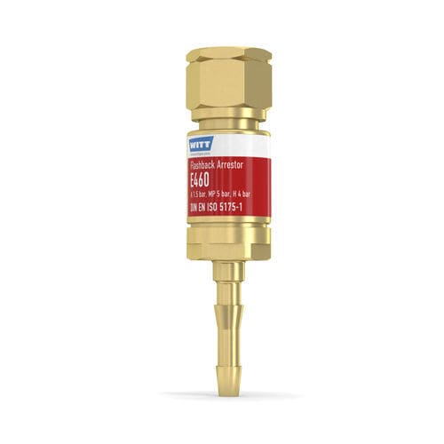 Flashback arrestor with check valve - E460-1 - WITT-Gasetechnik - for the glass industry / for hydrogen / for cutting and welding