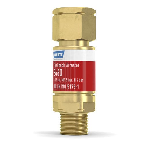 Flashback arrestor with check valve - E460-3 - WITT-Gasetechnik - for the glass industry / for hydrogen / for cutting and welding