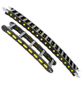 Partially enclosed drag chain - Snaptrac - AMETEK Factory Automation - nylon / with separators