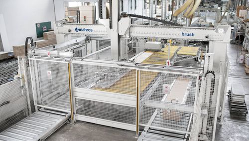 Feeder loading and unloading system -  mahros brush - SCM - panel / for drilling / automatic