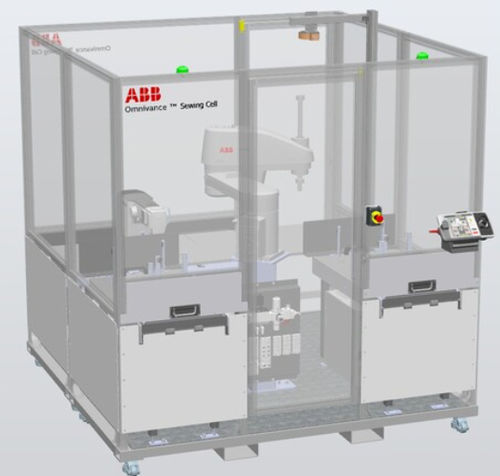 Pick-and-place robotic cell - OmniVance Sewing Cell - ABB Robotics - handling / feed / assembly