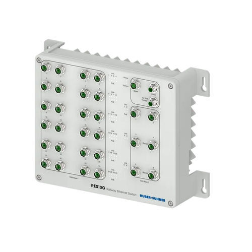 Managed ethernet switch - RES10G-3006BB-26P  - HUBER+SUHNER - 30 ports / layer 2 / layer 3