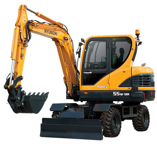Mini-excavator - R55W-9A - Hyundai Construction Equipment Americas, Inc. - rubber-tired / Tier 4 - intermediate / construction
