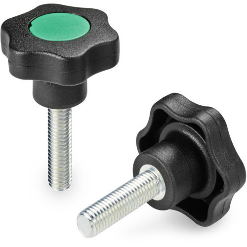 Knurled knob G651 Boteco threaded / star / polyamide