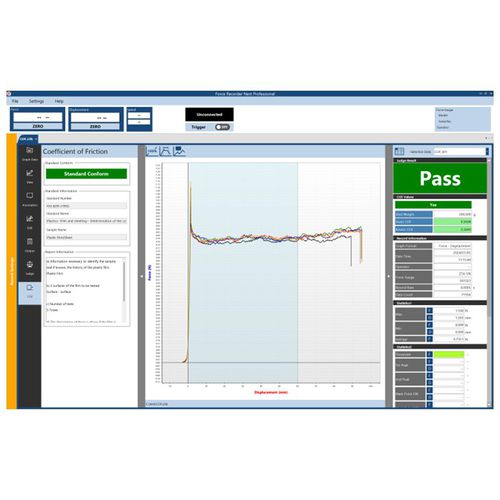 Friction testing software module - IMADA - calculation / for force measurement / plug-in
