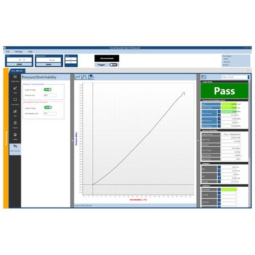 Stretchability test software module - IMADA - converter / pressure drop calculation / plug-in