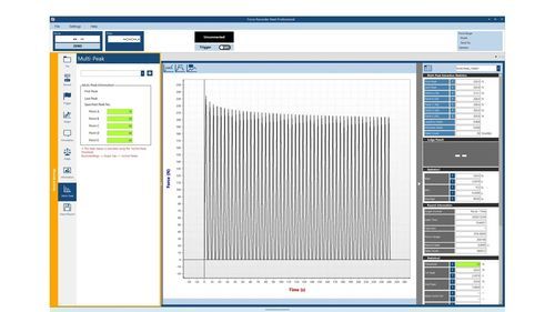 Data acquisition and analysis software module - Multi-Peak Extraction Function - IMADA - for test / signal processing / data export