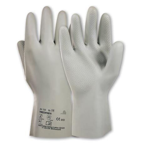 Work glove - Tricopren® 723 - Kächele Cama Latex - for the chemical industry / chemical protection / cotton