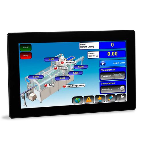 Capacitive touch screen human machine interface - CO21-W - Sipro srl - panel-mount / 1920 x 1080 / full HD