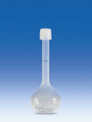 Volumetric flask - 107 series - VITLAB - PFA / with cap / screw-on