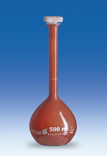 Volumetric flask - 670950 - VITLAB - polypropylene / with cap / for laboratory