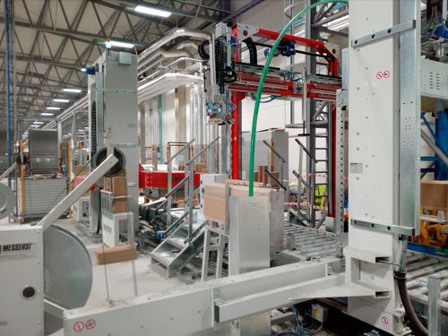 Strapping machine packaging line - MESSERSI' PACKAGING - for ceramic products