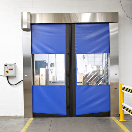 Multi-leaf door - ISO-Clean® Split - Rite-Hite - stainless steel / fabric / for clean rooms