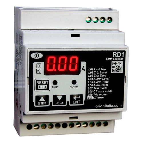 Earth-leakage protection relay - RD-1 - Orion Italia - for electric motors / DIN rail / automatic reset