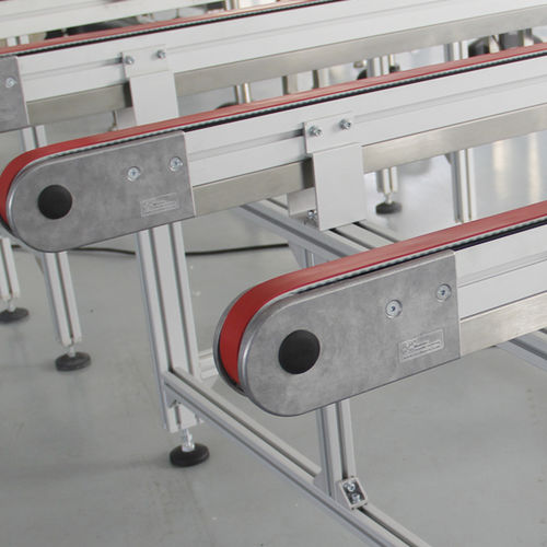Belt conveyor - Modular Assembly Technology - toothed belt / glass