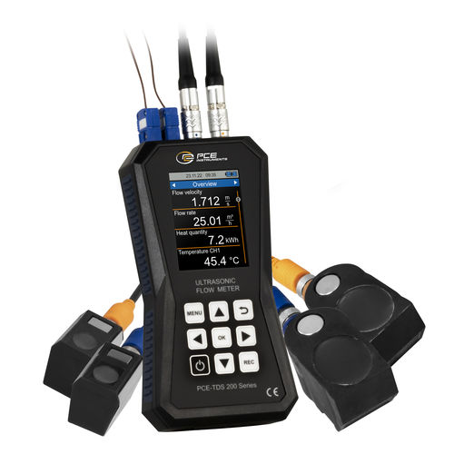 Ultrasonic flow meter - PCE-TDS 200+ Series - PCE Deutschland GmbH - volume / for oil / for water