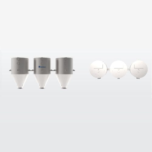 Soybean vessel - F. H. SCHULE Muehlenbau - stainless steel / cylindrical / process