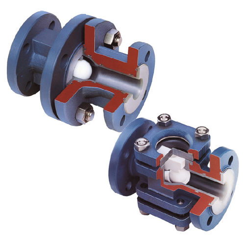 Ball check valve - ARV2  - Diflon - flange / PTFE-lined / high-temperature