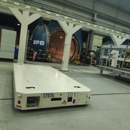 Transfer cart - DTA - for heavy loads / for large parts / battery-powered
