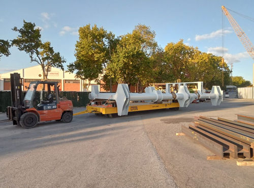 Flatbed trailer - DTA - for shipbuilding / glass / for concrete
