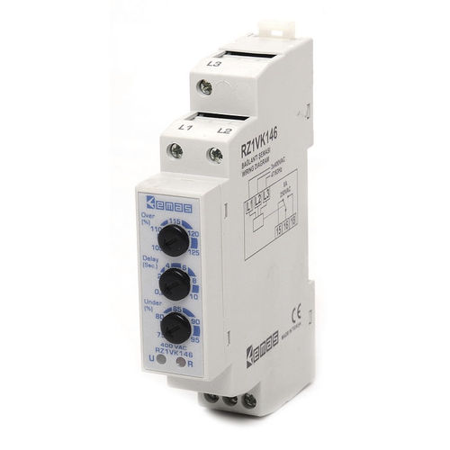 Over-voltage protection relay - RZ1VK169 - EMAS - under-voltage / phase loss / DIN rail